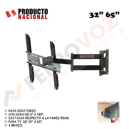 RACK TV 32" A 65" NACIONAL ( DOBLE BRAZO )