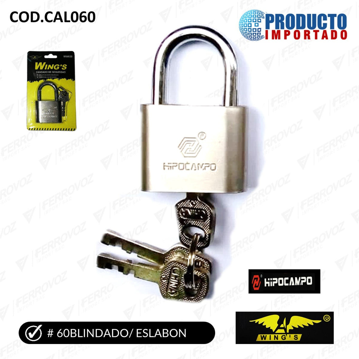 CANDADO BLINDADO 60MM "COMERCIAL"