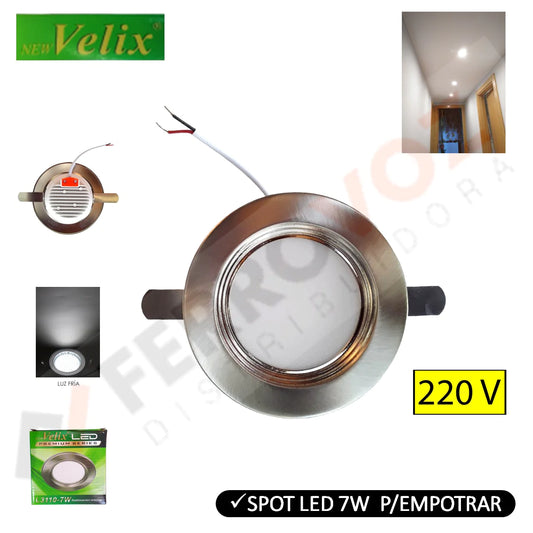 EQUIPO LED SPOT LIGHT 7W GU53 PLATEADO