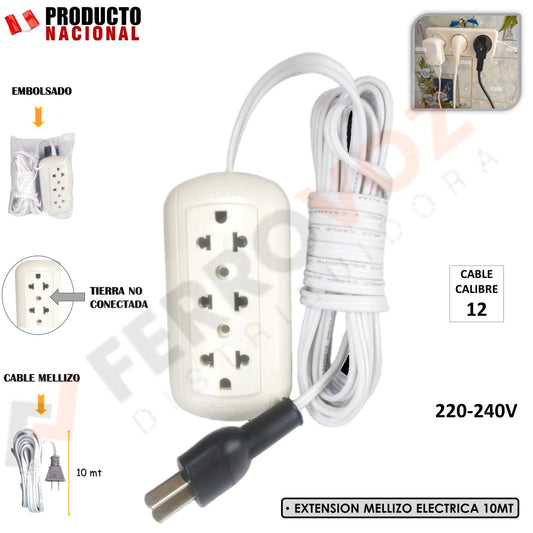 EXTENSION MELLIZO BLANCO 10 MT. CAL#12 "NACIONAL"