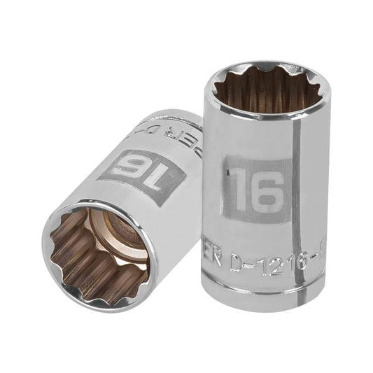 DADO CROMADO ESTRELLADO ENCASTRE 1/2 x 16MM TRUPER