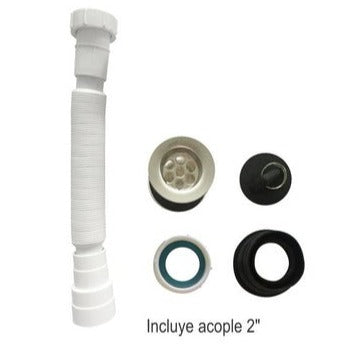 TRAMPA FLEXIBLE CORRUGADA PVC 1 1/4" - 1 1/2" "ALFA"