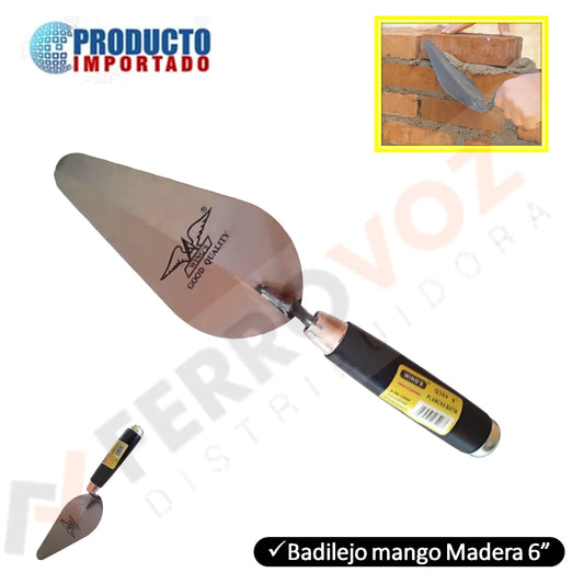 PLANCHA BADILEJO 6" MANGO MADERA