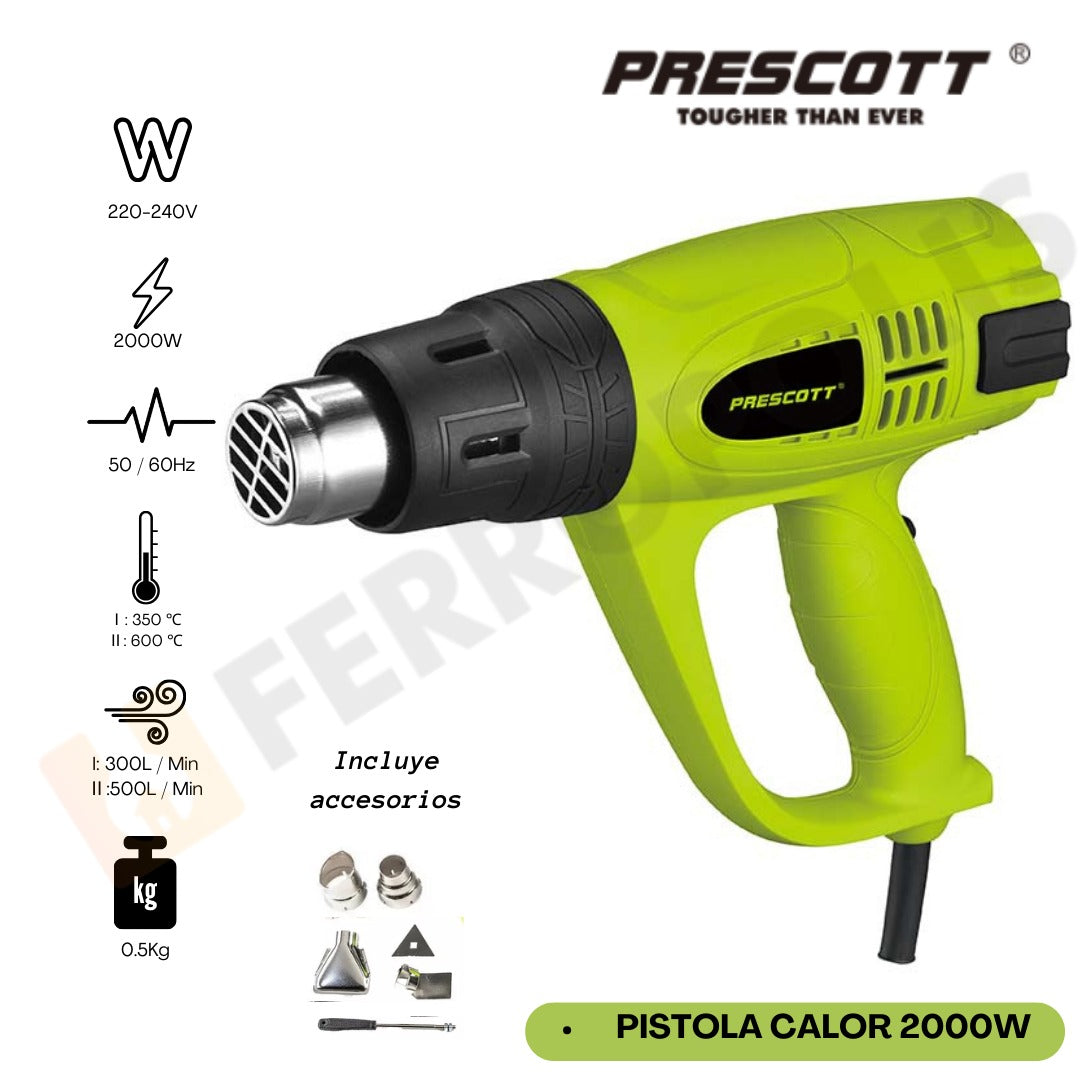 PISTOLA CALOR 2000W "PRESCOTT"
