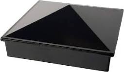 TAPA  POSTE METALICO PVC COLOR NEGRO 3" X 3"