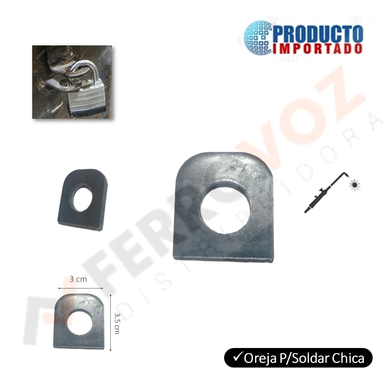 OREJA SOLDAR RECTA CHICA CANDADO