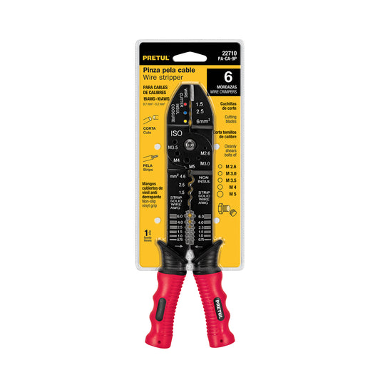 ALICATE PELA CABLE 9"  18 A 10 AWG "PRETUL"