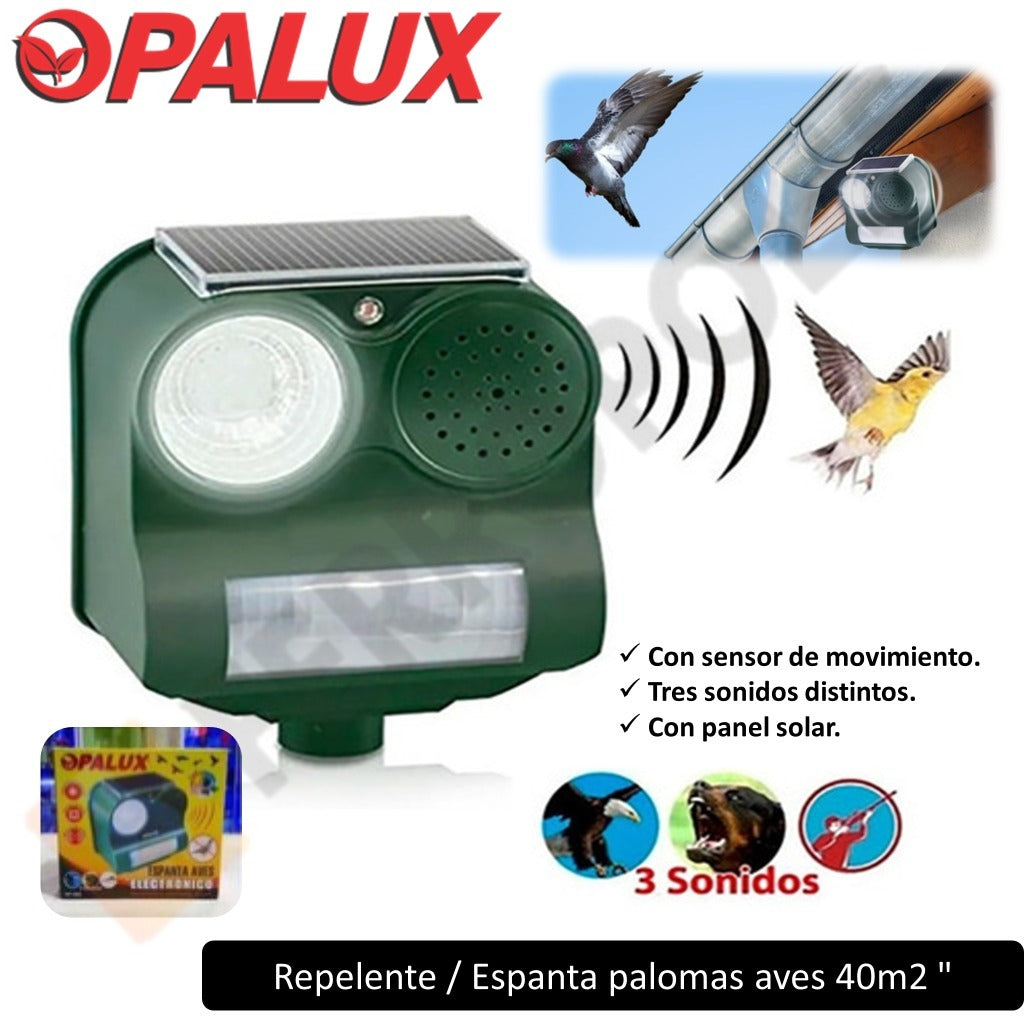 REPELENTE / ESPANTA PALOMAS AVES 40M2 " OPALUX"