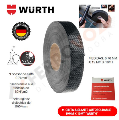 CINTA AISLANTE AUTOSOLDABLE 19 MM X 10 MT "WURTH"