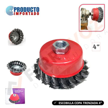 ESCOBILLA COPA TRENZADO 4"