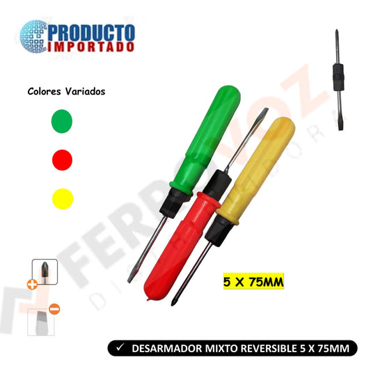 DESARMADOR MIXTO REVERSIBLE 5 X 75MM