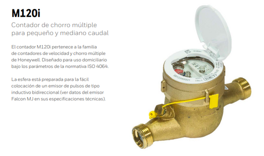 MEDIDOR  AGUA 2" x 1 1/2" EXTERIOR  M120i  "ELSTER" inc. Cert. homolgacion