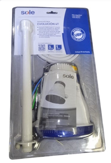 DUCHA ELECTRICA 4T 5500W C/BRAZO "SOLE"