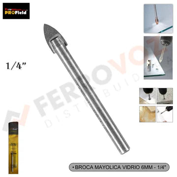 BROCA MAYOLICA VIDRIO 6MM ~ 1/4"