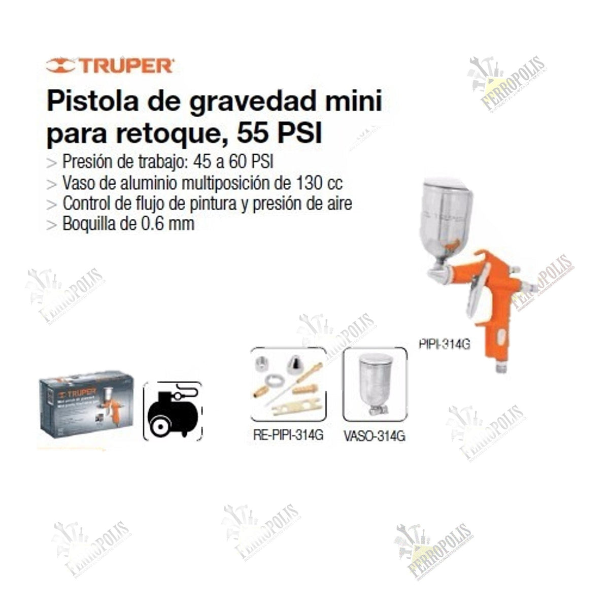 PISTOLA PINTAR GRAVEDAD TRUPER