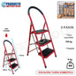 ESCALERA TIJERA 3 PASOS ROJA DOMESTICA FIERRO JEBE