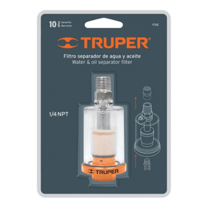 FILTRO SEPARADOR AGUA Y ACEITE 1/4" "TRUPER"