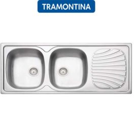 LAVADERO METAL 2 FOSA 104 CM x 44 CM "TRAMONTINA"