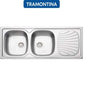 LAVADERO METAL 2 FOSA 104 CM x 44 CM "TRAMONTINA"