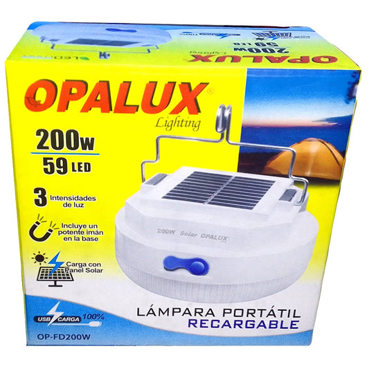 LAMPARA PORTATIL RECARGABLE 200 W "OPALUX"