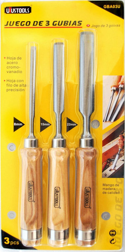 JUEGO 3 GUBIAS "UYUSTOOLS"
