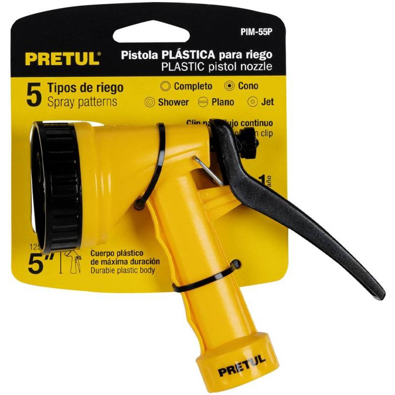 PISTOLA RIEGO 5 FUNCIONES PLASTICO "PRETUL"