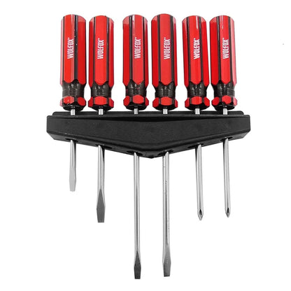 JUEGO DESARMADOR MANGO GOMA 6 pzs "WOLFOX"