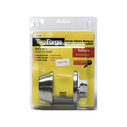 CHAPA DOBLE CILINDRO  CROMO MATE "TOP FORGE"