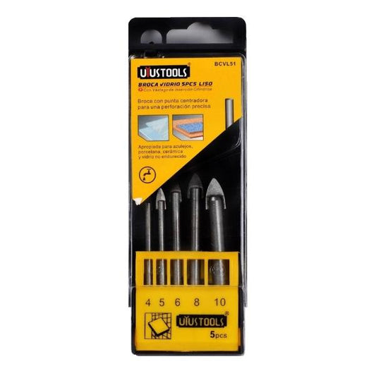 JUEGO BROCA MAYOLICA VIDRIO 5pcs "UYUSTOOLS"
