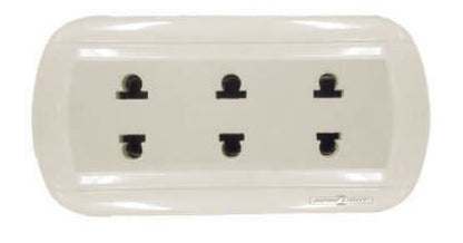 TOMACORRIENTE TRIPLE OVAL VISIBLE MARFIL