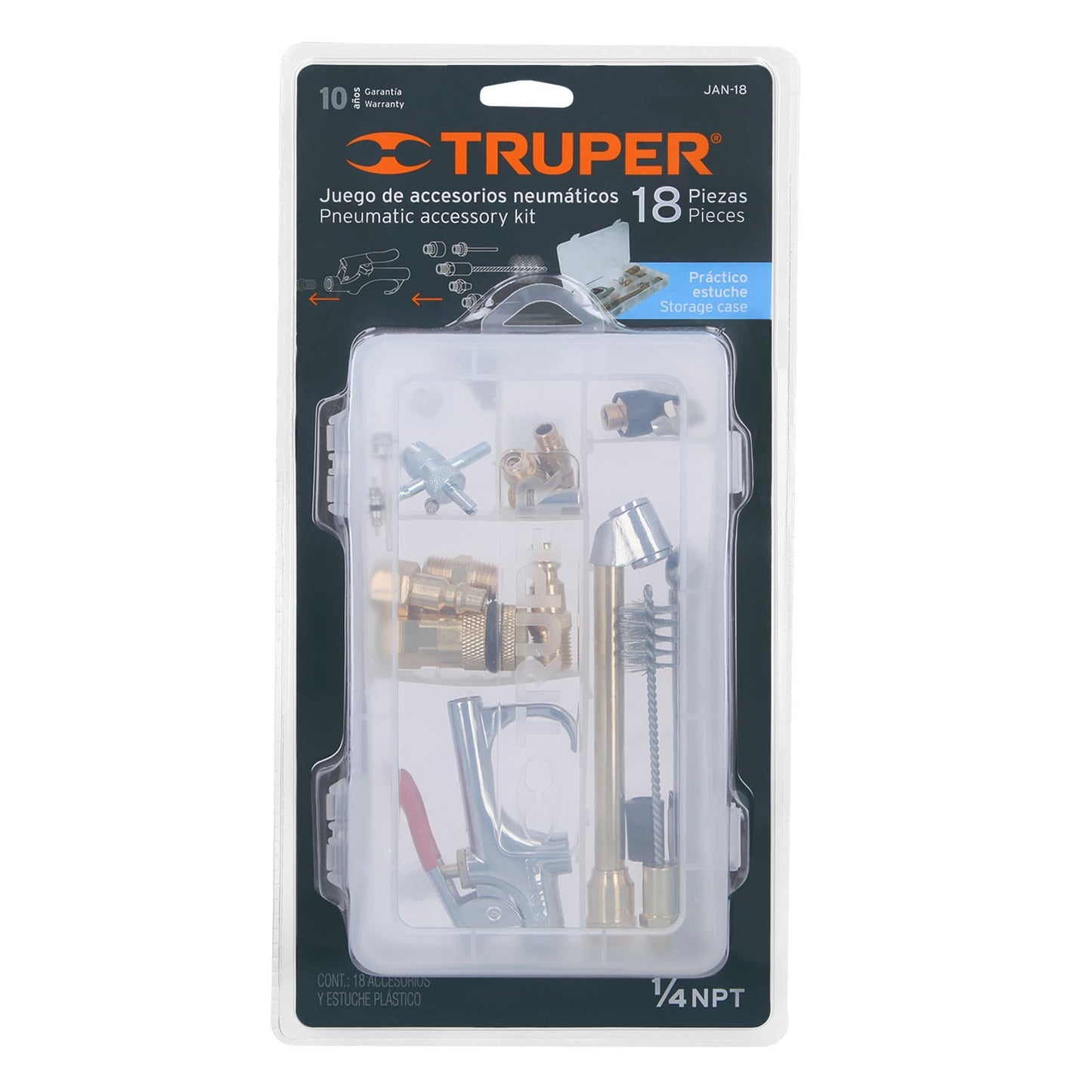 JUEGO ACCESORIO NEUMATICO 18pcs  "TRUPER"