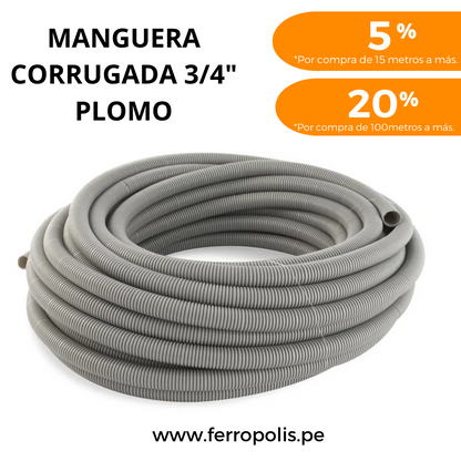MANGUERA CORRUGADA 3/4" PLOMO ( x metro )