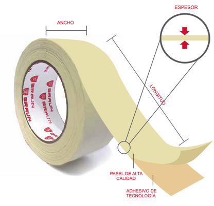 CINTA MASKING TAPE  3/4" X 55Y "BRAUM"