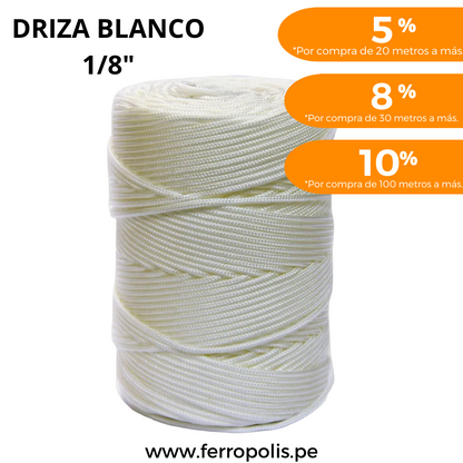 DRIZA 1/8 BLANCO ( X MT)