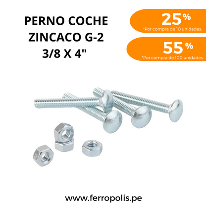 PERNO COCHE 3/8" x 4" c/t ( x und )