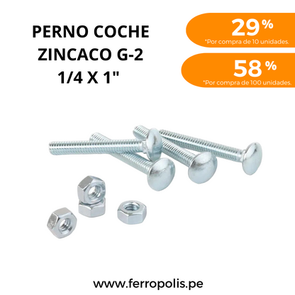 PERNO COCHE 1/4" X 1" C/T ( X UND )