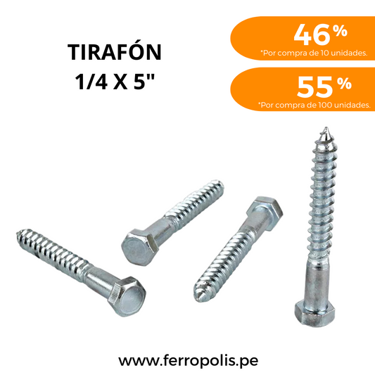 TIRAFON 1/4" X 5" ( X UND )