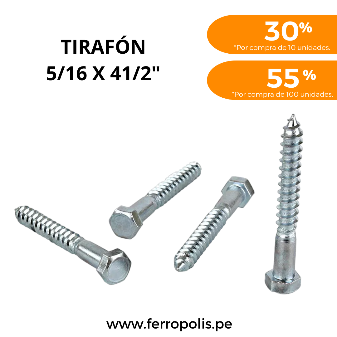 TIRAFON 5/16" x 4 1/2"  ( x und )