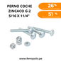 PERNO COCHE 5/16" x 1 1/4" c/t  ( x und )