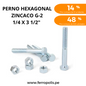 PERNO HEXAGONAL 1/4" X 3 1/2" C/T  ( X UND )