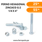 PERNO HEXAGONAL 1/4" X 4" C/T  ( X UND )