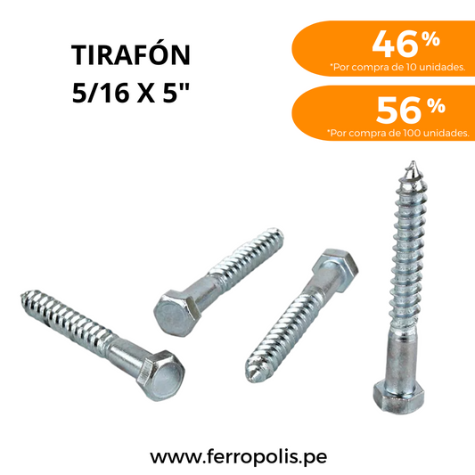 TIRAFON 5/16" x 5"  ( x und )