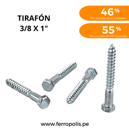 TIRAFON 3/8" x 1"  ( x und )