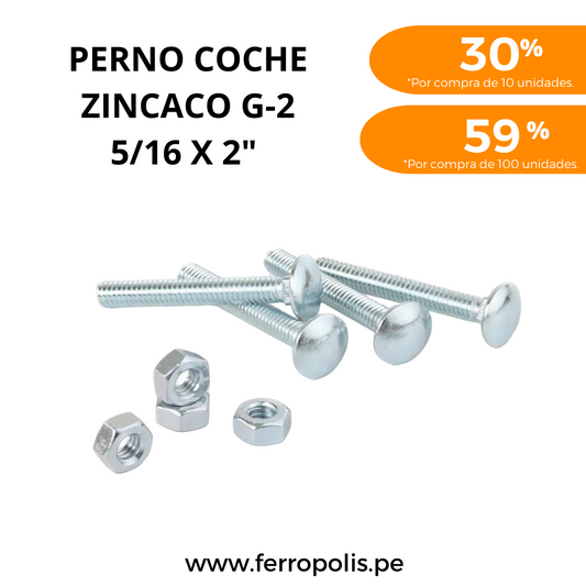 PERNO COCHE 5/16" x 2" c/t ( x und )
