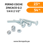 PERNO COCHE 1/4" X 2 1/2" C/T  ( X UND )