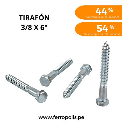 TIRAFON 3/8" x 6"  ( x und )