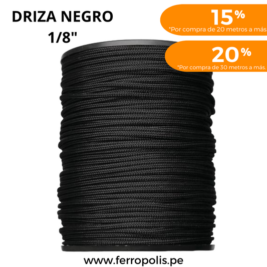 DRIZA NEGRO 1/8" (x mt )