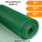 MALLA METALICA 1/4 PVC X0.9MX30MX9.4KG "VERDE" ( x metro )