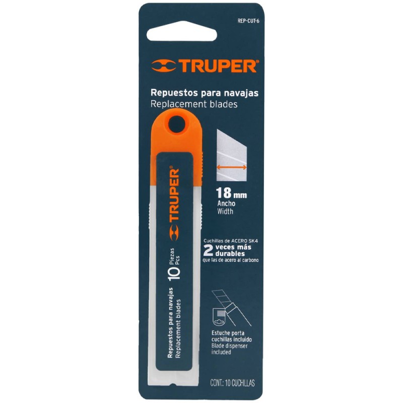 REPUESTO CUTTER USO RUDO 18 mm   "TRUPER"