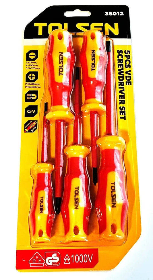 JUEGO DESARMADOR ELECTRICO ALTA TENSION 5 pza "TOLSEN"